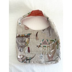 Sac à main femme artisanal avec poches – Jacquard ou lin beige attrape-rêves