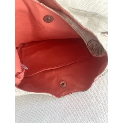 Sac à main femme artisanal avec poches – Jacquard ou lin beige attrape-rêves