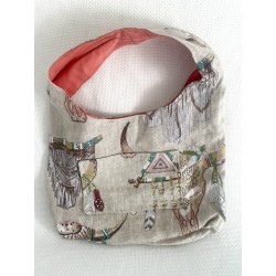 Sac à main femme artisanal avec poches – Jacquard ou lin beige attrape-rêves