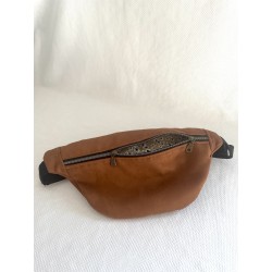 Sac banane en velours côtelé trois couleurs ou suédine marron | Fait main