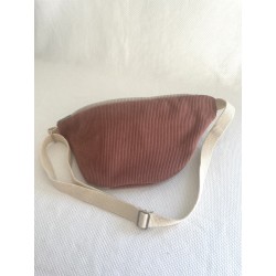 Sac banane en velours côtelé trois couleurs ou suédine marron | Fait main