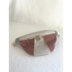 Sac banane en velours côtelé trois couleurs ou suédine marron | Fait main
